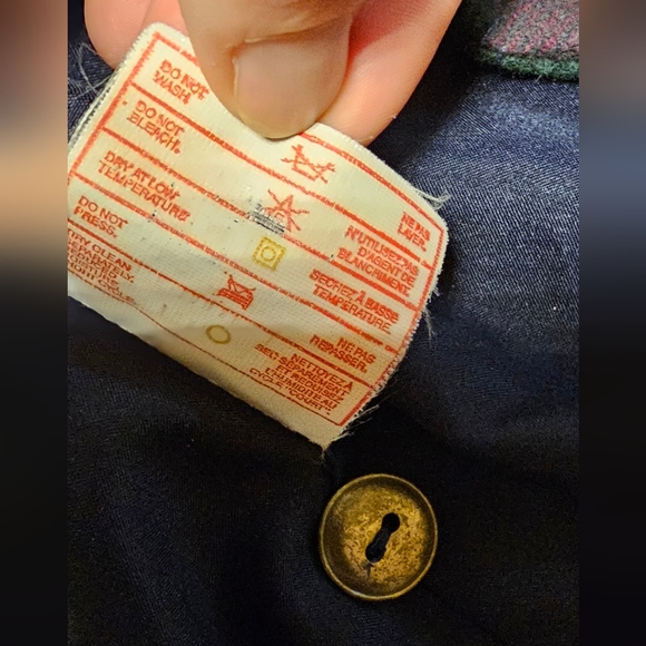 Vintage  Tan Jay Plaid Wool Blended Blazer.Sz.16 - Picture 7 of 9